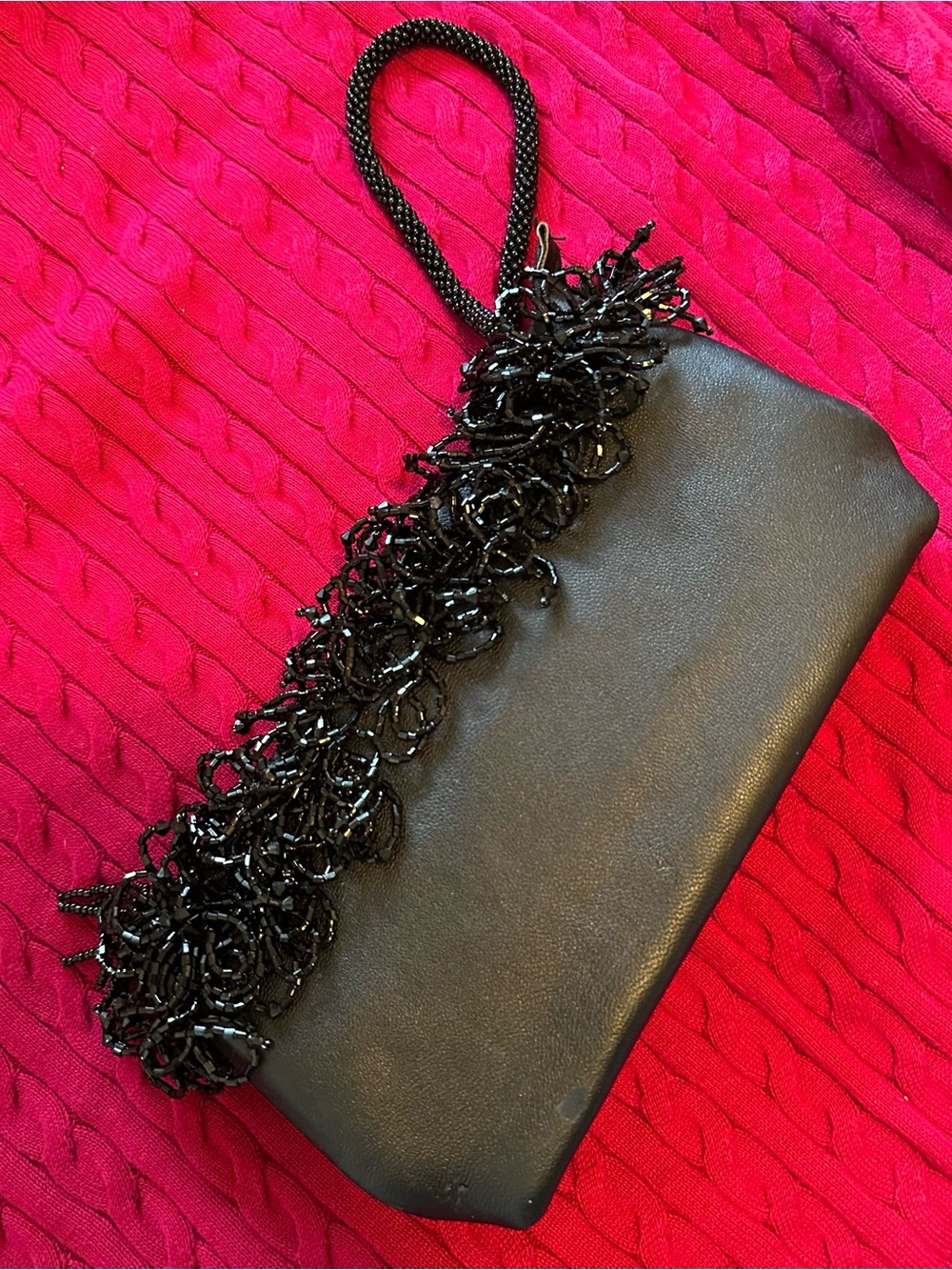 VTG Y2K Chico's Black Beaded Wristlet Clutch 8 in Chic Glam Evening Party Event